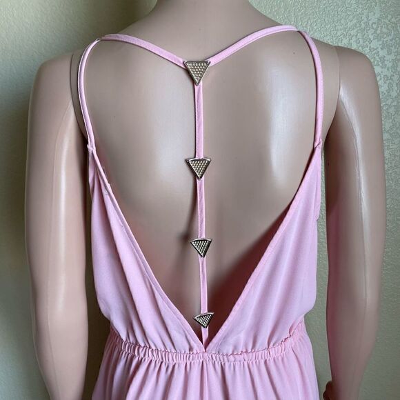 Mustard Seed Front Tie Romper Pink Size Large - Picture 5 of 7